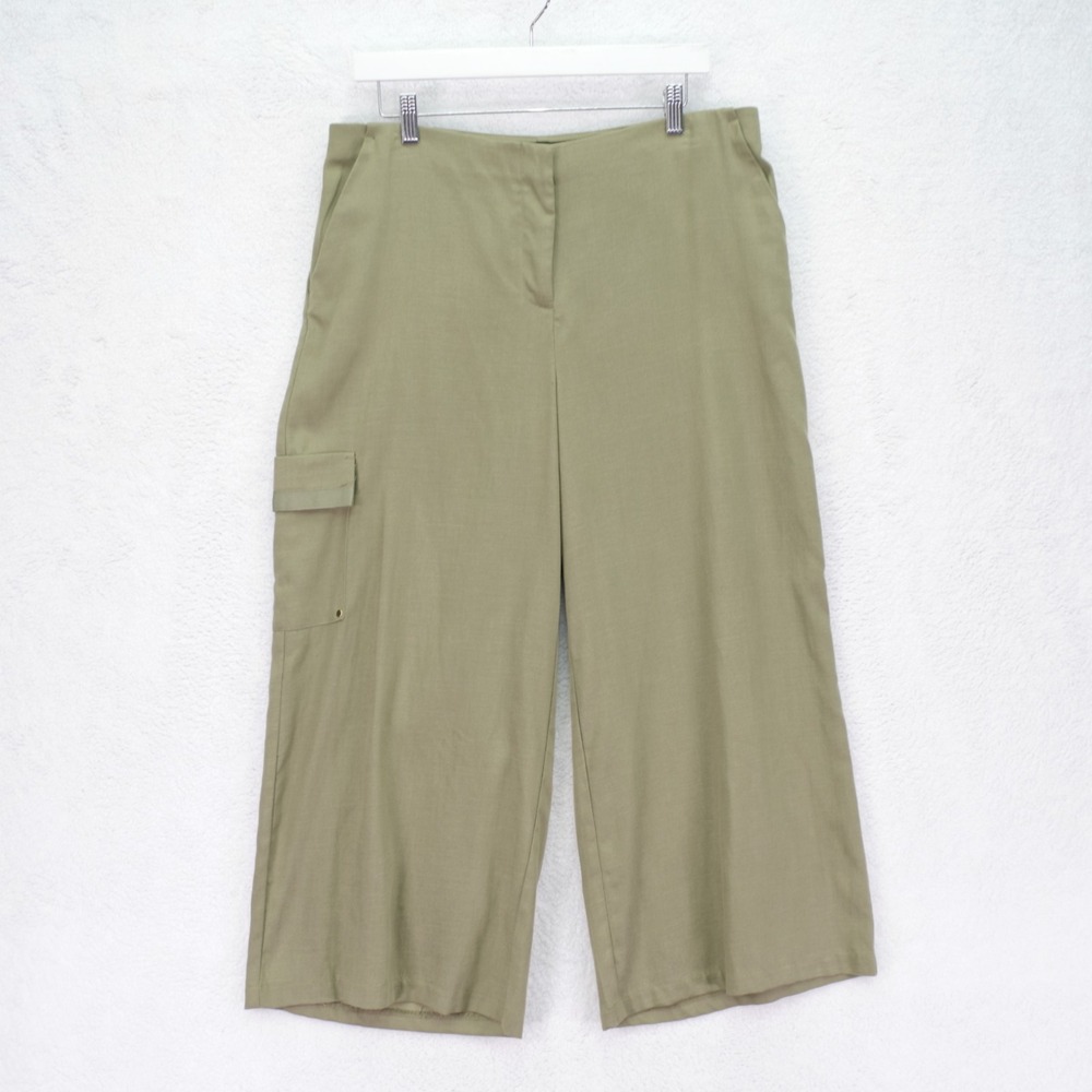 Rafaella Studio Cargo‎ Pants Classic Green -10  34 / 24- High Rise Wide Leg